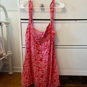 Pink and Red Floral Dress